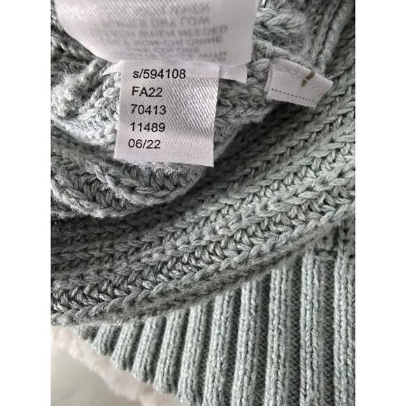 Ann Taylor Loft Mixed Cable Bobble Knit Soft Light Blue Sweater Large Feminine - Picture 8 of 8